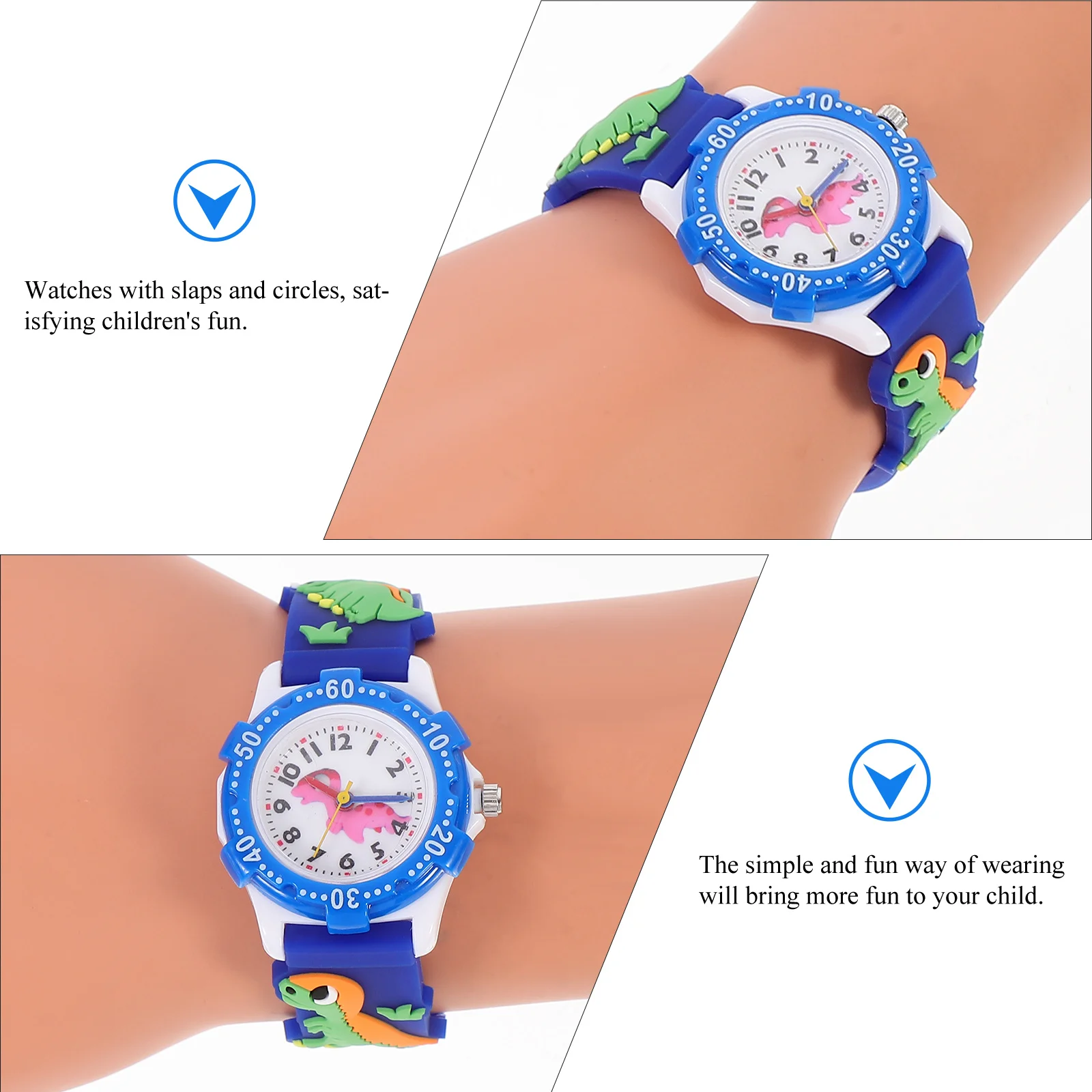 Schöne Silikon-Cartoon-Uhr, Armbanduhr, verstellbares Armband, klare Zahlen, Geschenk-Cartoon-Uhr