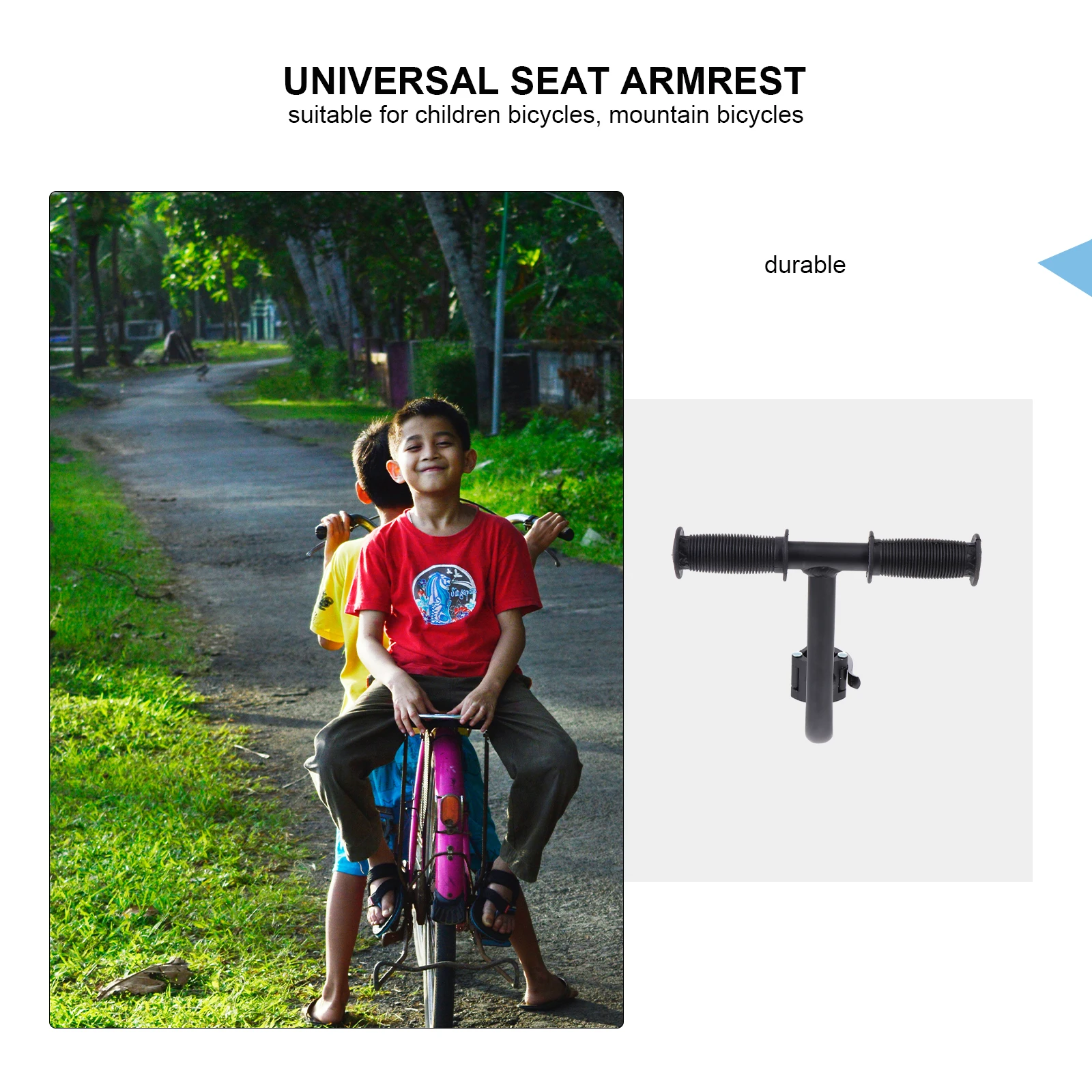 

1 set Children's Rear Seat Armrests Bike Handrail Durable Easy Installation Kids Accessories Aluminum Alloy Bike Supplies