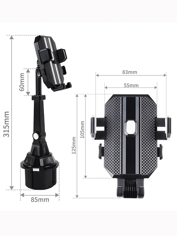 Adjustable Car Cup Holder Cellphone Mount Stand Universal Car Water Cup Holder Mobile Cell Phone Bracket Support For Iphone 13