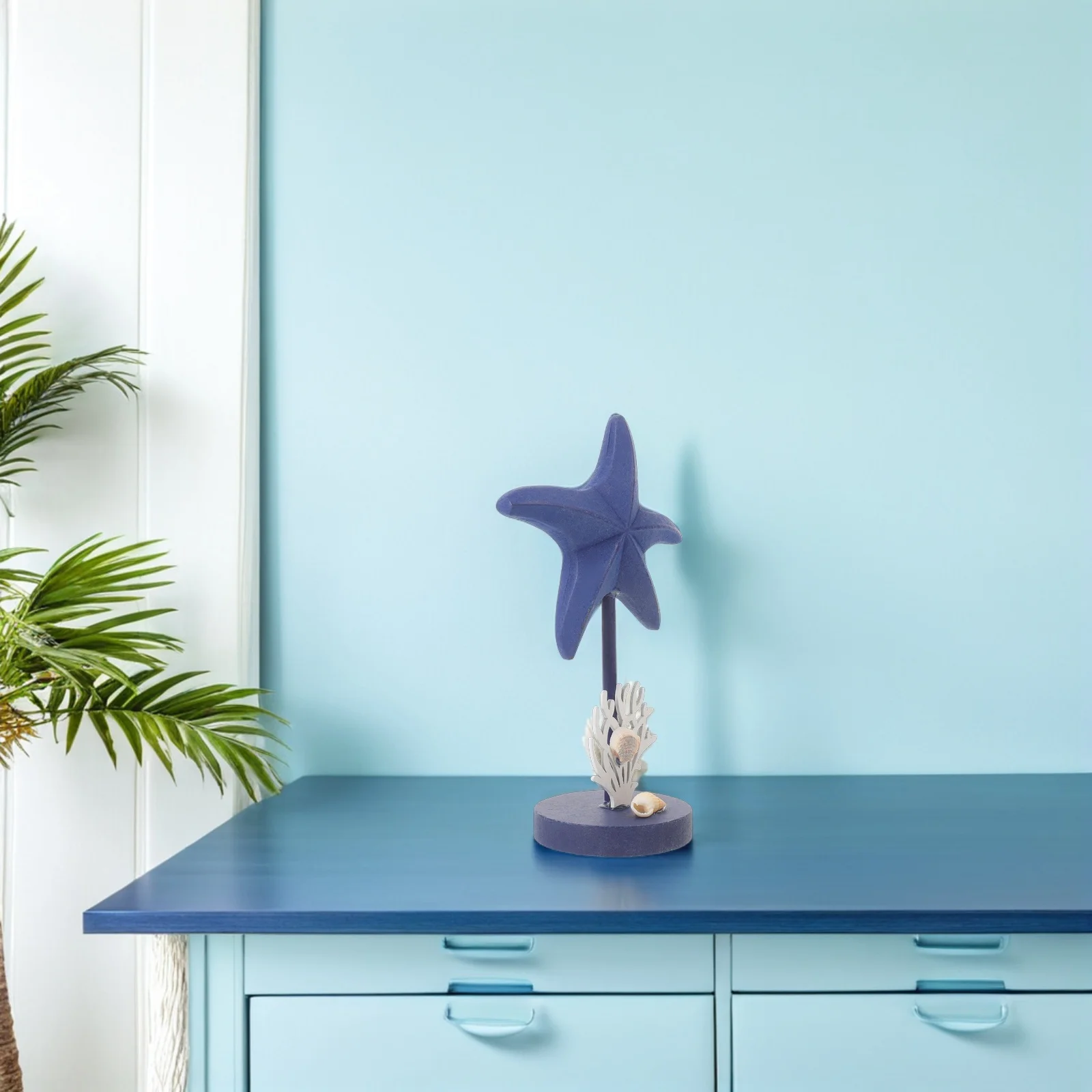 

Wooden Star Craft Ocean Themed Tabletop Decor for Farmhouse Coastal Centerpiece Rustic Beach Accent Nautical Summer Decoration