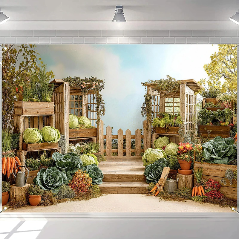 

LS Easter Theme Backgrounds Kids Child Photocall Decors Adult Baby Props Clouds Wall Farm Carrots Photography Studio Backdrops