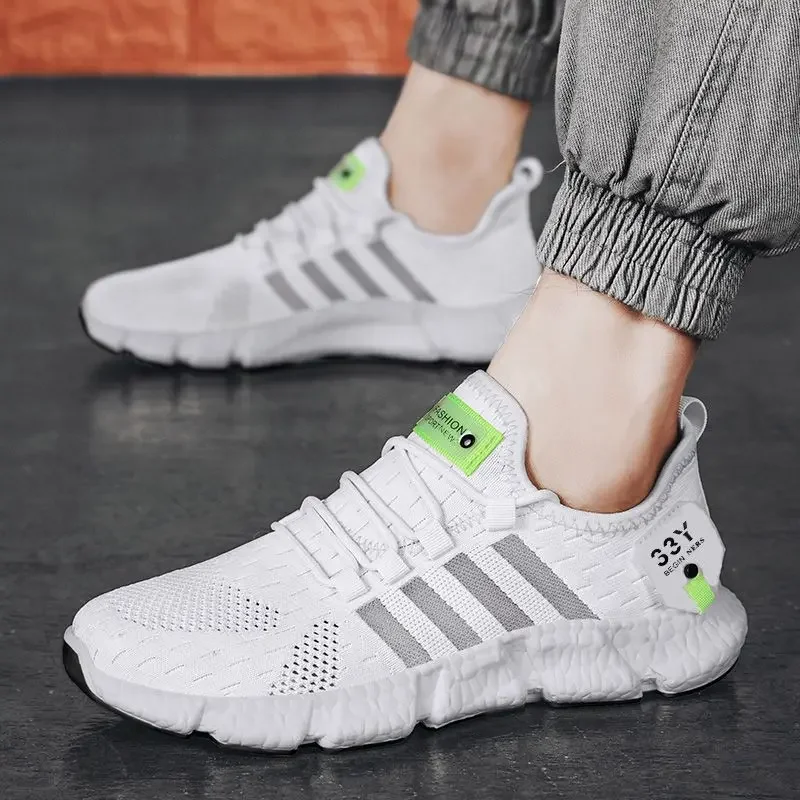 Male Sneakers  Breathable Fly Woven Mesh Men's Sports Shoes Summer New Outdoor Running Casual Shoes for Men size 39-44
