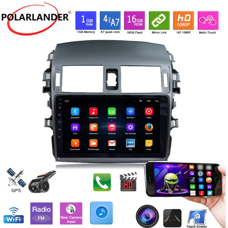 

9-дюймовый 2DIN Android автомобильный радиоприемник с GPS-навигацией, Bluetooth и мультимедийным плеером для Toyota Corolla 2009-2013