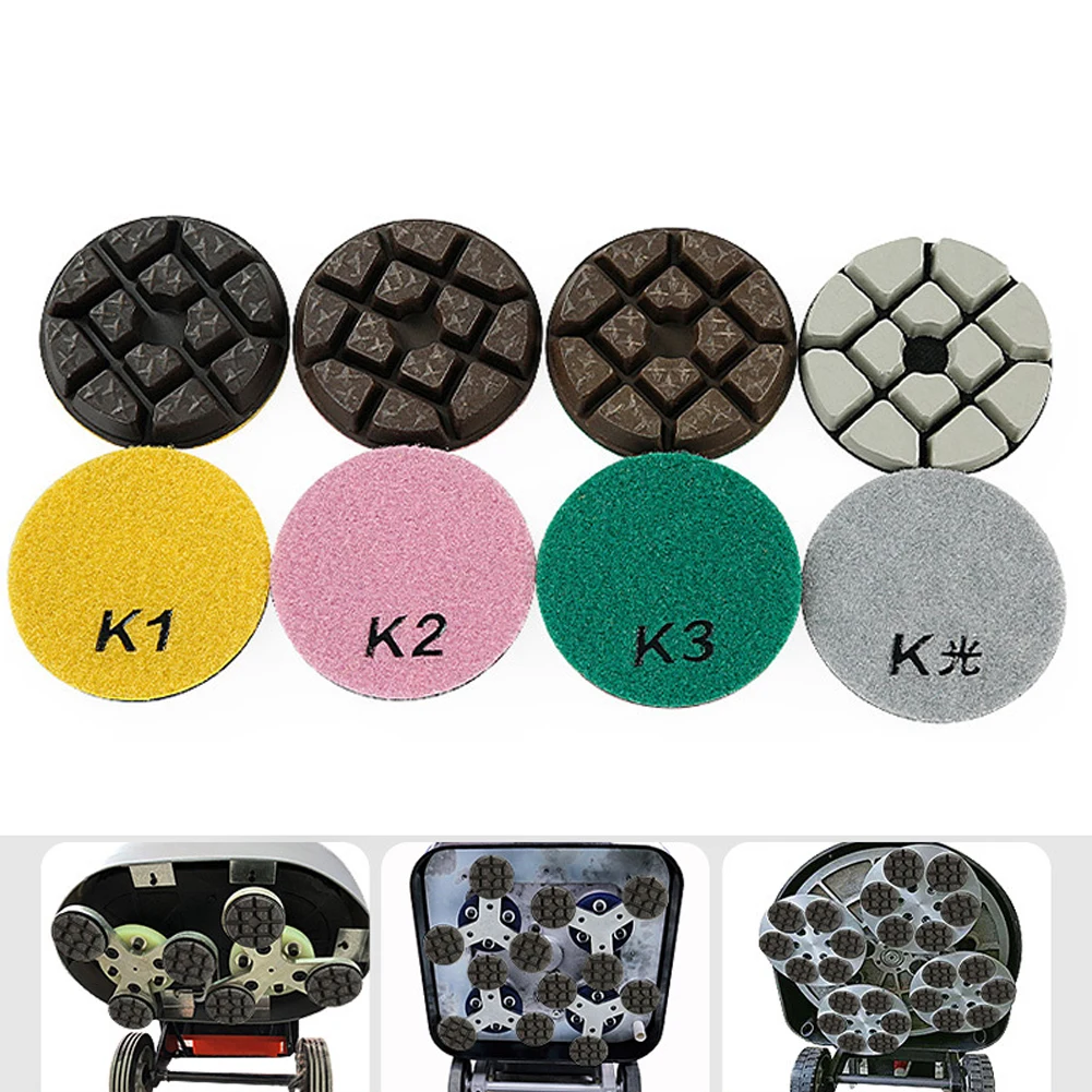 

3inch 80mm 4 Step Dry/Wet Polishing Pads For Granite Marble Concrete Grinding Power Tool Accessory In Stock Wholesale