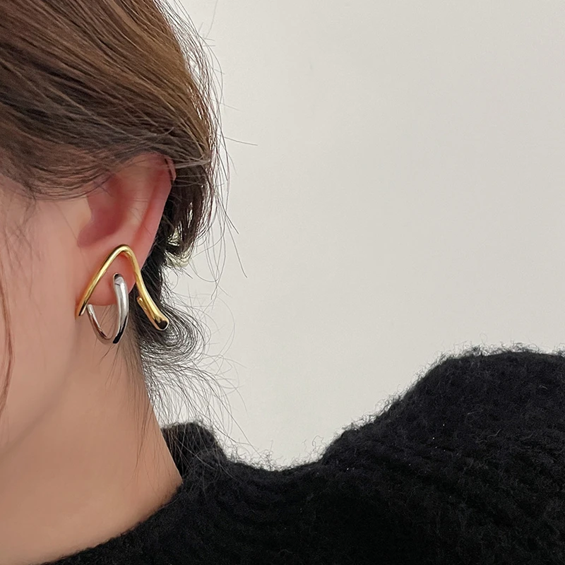 Exaggerated irregular style studs three-dimensional design sense abstract earrings attend cocktail party earrings