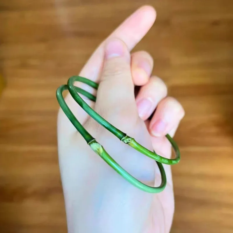 

20mm Leaf Bracelet, Snake Green Bamboo, Chinese Style, Unique Design, Tianshan