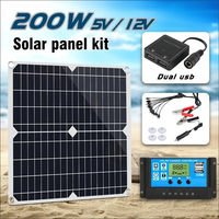 200W400W Flexible Solar Panel 12V Battery Charger Dual USB With 100A Controller Solar Cells Power Bank for Phone Car Yacht RV