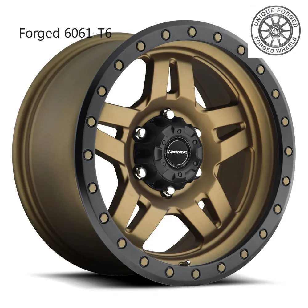 

New model of 26Aluminium Alloy Silver Black Finish 6x139.7 17 18 19 20 21 Inch 6 Hole Beadlock Off Road Passenger Car Forged Whe