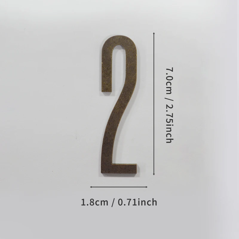 Bronzefarbene Türnummer mit Magneten, 7 cm, Hausnummer aus Metall, Wohnungstürnummer für Outdoor, Hotel, Zuhause, Briefkastenetikett – Detail 8