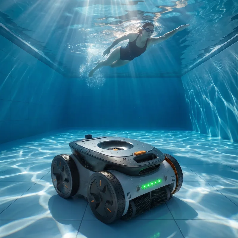 Addotron Cordless Pool Cleaning Robot | Factory With Cleaning Buoy (Cordless) (Bluetooth+Wifi) 9000 MAh Battery view 4