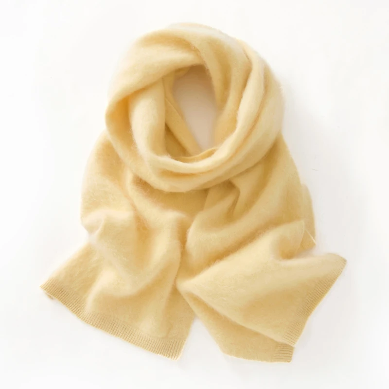 

New 100% Merino Wool Solid Color Soft Warm Comfort Long Scarf Lady High Quality ScarvesSpring Autumn Women Knitted Scarf