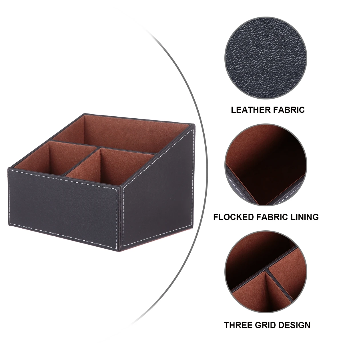 

1pc Desktop Storage Box Organizer Thickened Wood Structure Waterproof Surface Trapezoidal Makeup Shelf Remote for Home