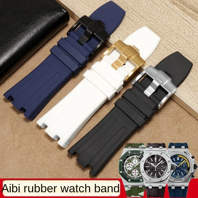 Silicone Watch Strap for AP Royal Oak Offshore 15710 15703 Waterproof Sweet-Proof Rubber Watch Band Accessories 28mm Wristband