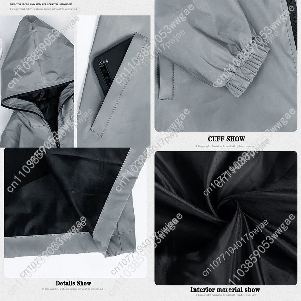 Tupac Hip hop Rapper 2Pac Reflective Jacket Mens Womens Coat Hooded Windbreaker Pocket Jackets Hiking Zipper Customized Hoodie