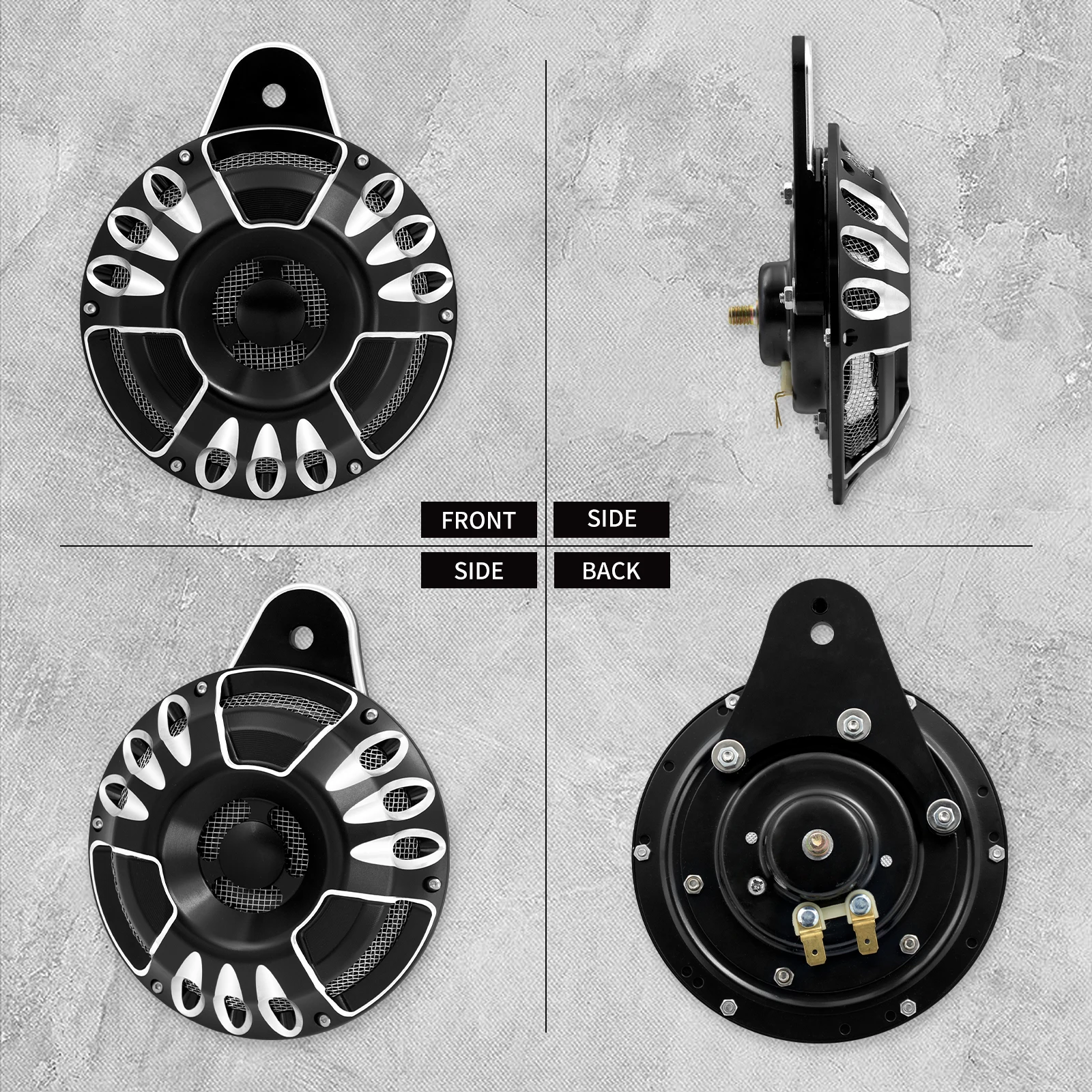 Motorcycle Horn Speaker Cover Horns Assembly For Harley Touring Big Twin Cam Electra Glide 91-Up Sportster XL 1200  883 2007-Up