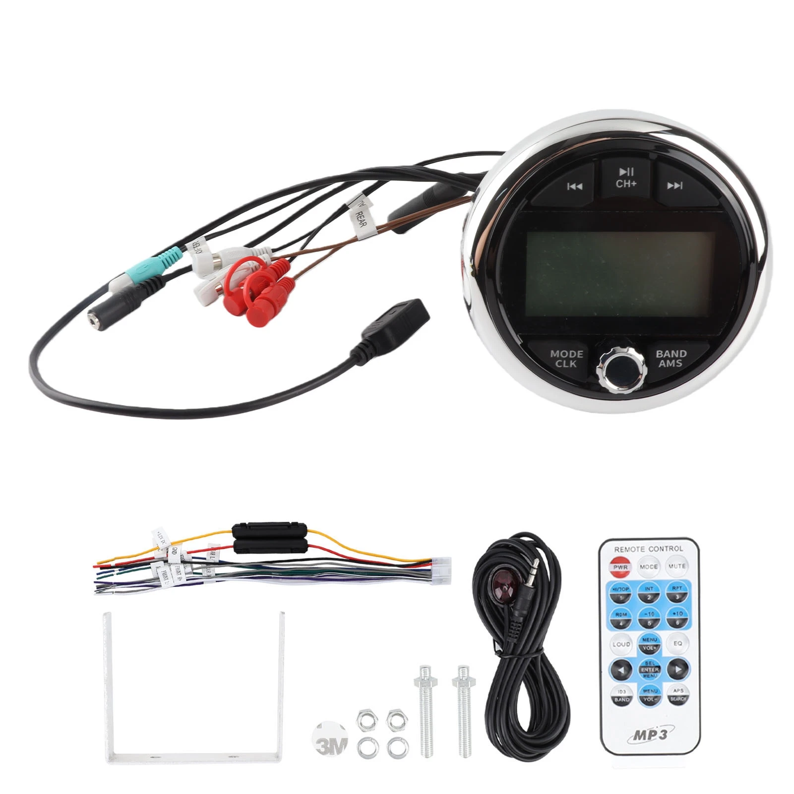 

DC 12V Marine Stereo Receiver Bluetooth MP3 Player Digital Media Audio Music Receiver for Yacht RV Engineering Vehicle Ship