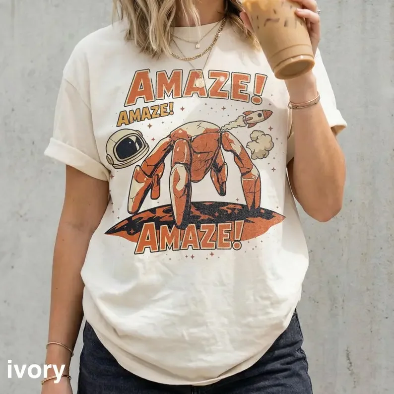 Comfort Colors Amaze Rocket Rocky Shirt, Project Hail Mary T Shirt, Retro Sci Fi Alien Book Lover Graphic Tee