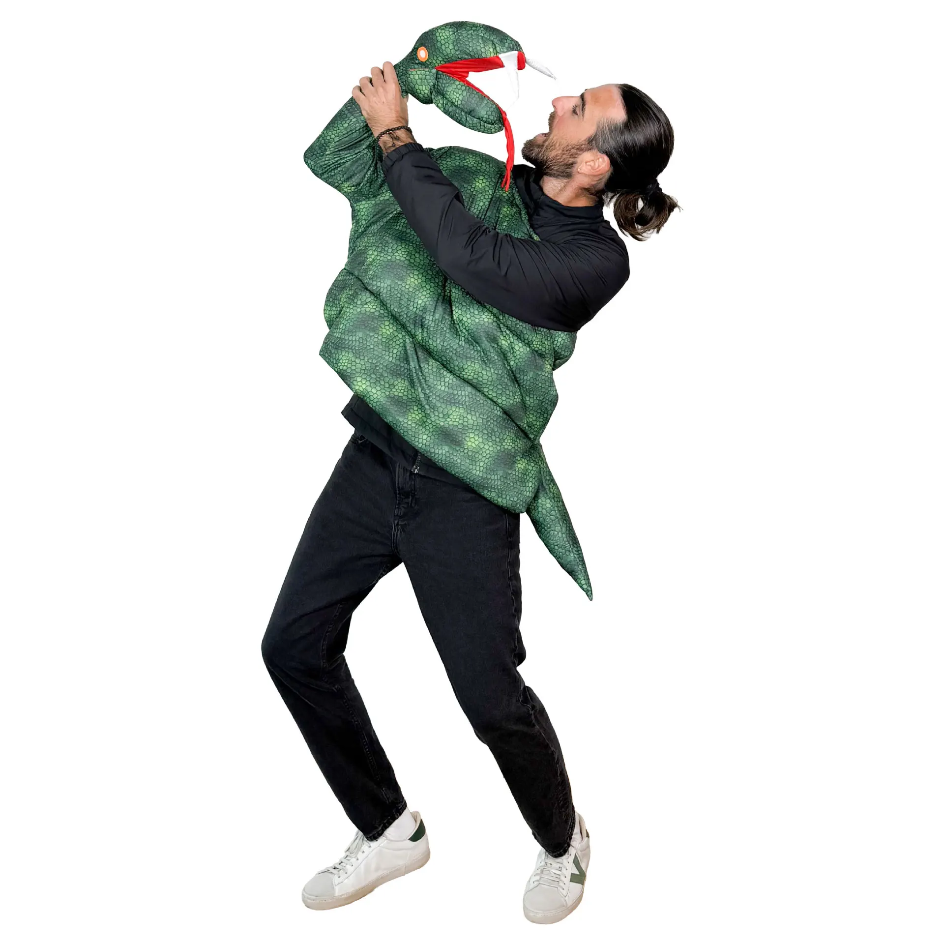 Lustiges Riesenschlangen-Cosplay-Kostüm Python-Kobra-Schwamm-Anzug Jumpsuit für Erwachsene Halloween Karneval Party Kobra Bühnenkostüm – Detail 8