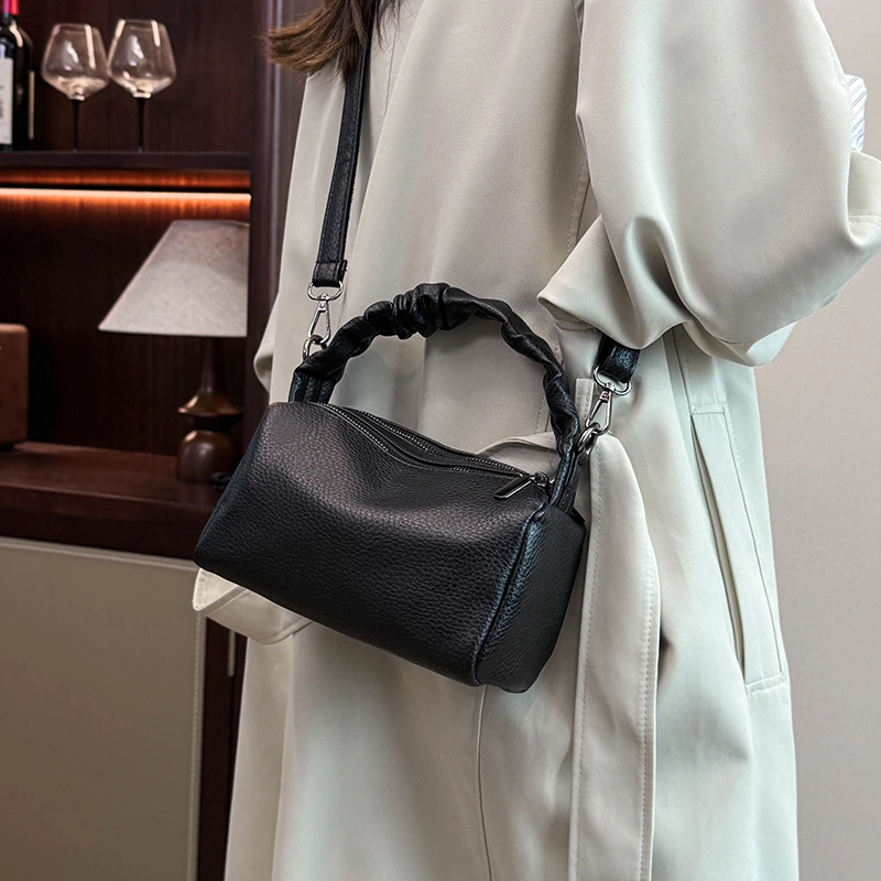 حقيبة يد نسائية أنيقة من الجلد الفاخر الكلاسيكي مصممة على الكتف حقيبة يد على الطراز الحضري اليومي #6