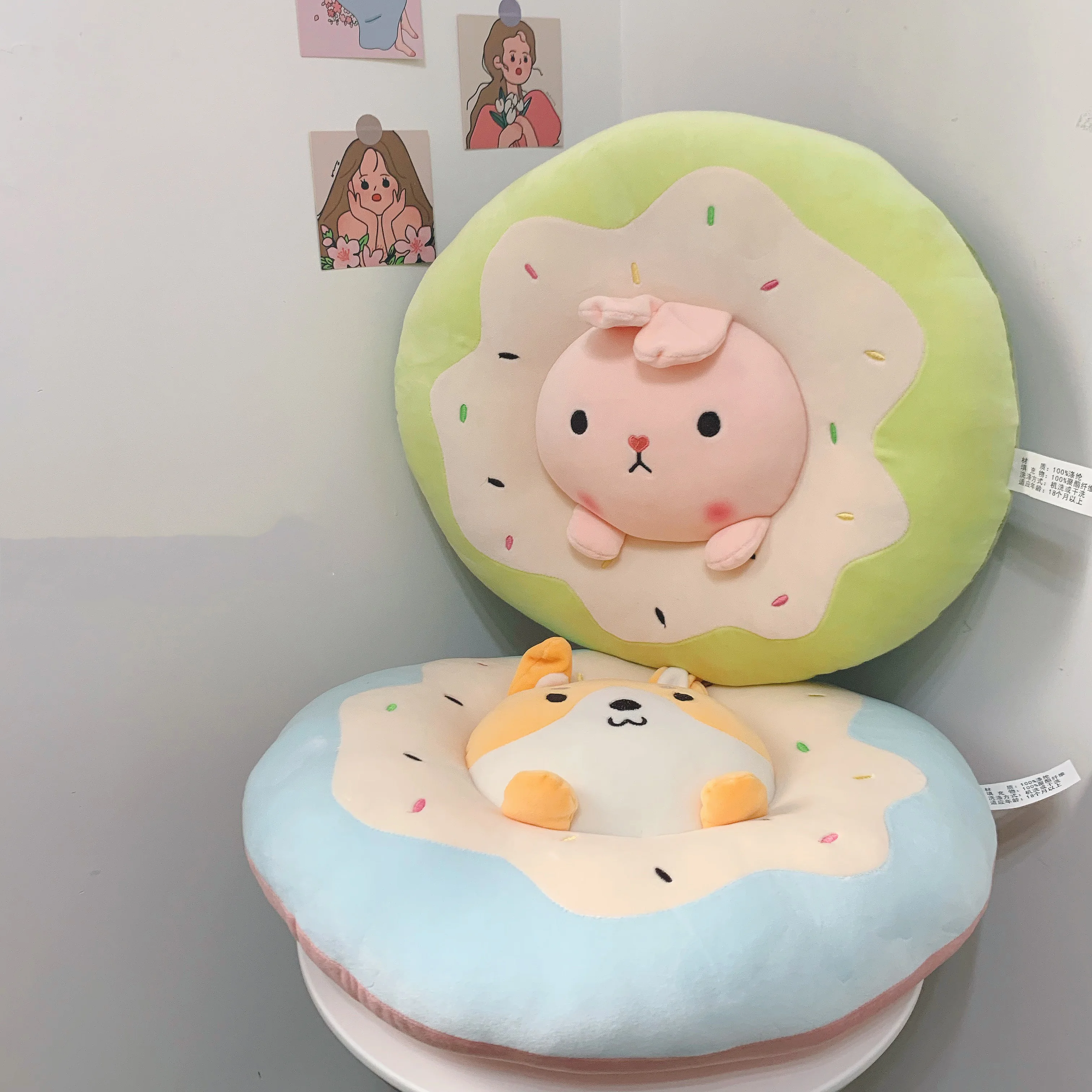 40 cm Soft Pillow Instagram Cute Donut Pig Plush TTy Round Cushion Doll Seat Children  Gift Home Decor