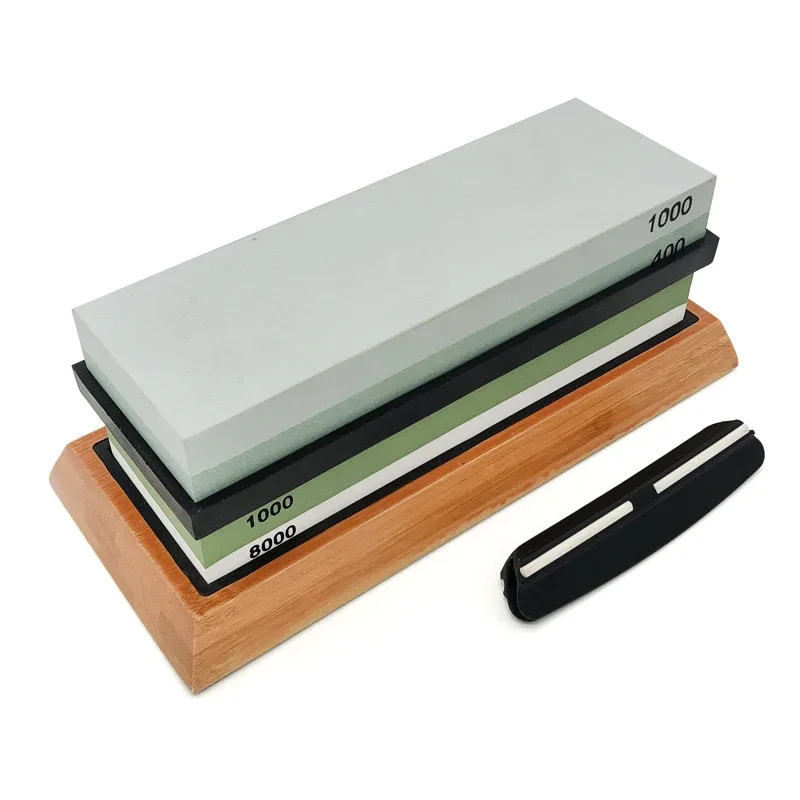 

Professional Sharpening Stone Set 400/1000 3000/8000Grit Knife Sharpener Double-side Whetstone Non Slip Base Cutter Grind Stone