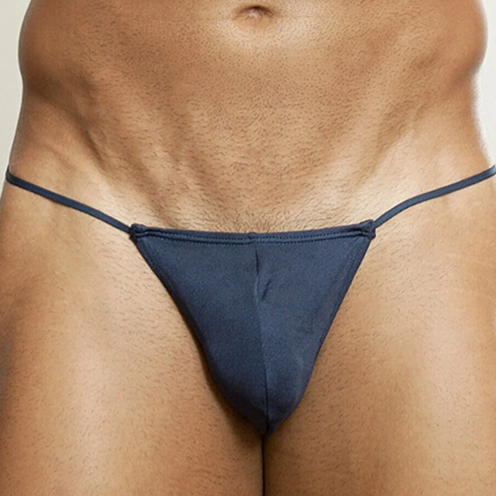 Tanga transpirable de cintura baja para hombre, ropa interior Sexy con bolsa para bulto, suspensorio sin costuras, lencería porno