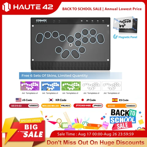 Haute42 Magnetic Stickless Arcade Controller Keyboard C16-S Hitbox…