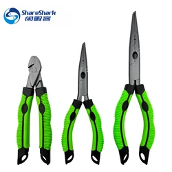 High Carbon Steel Needle Long Nose Pliers Hook Remover Open Split Ring Pliers Line Cutter Crimping Fishing Pliers