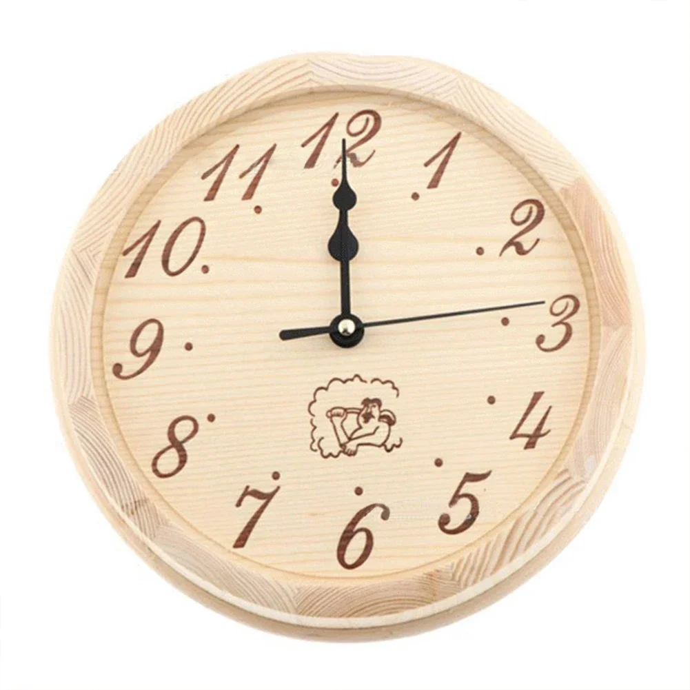 Sauna Clock No Glass Or Plastic Cover Wooden Wall Clock Simple Sauna Timer Clock For Living Room Bedroom Home Decoration