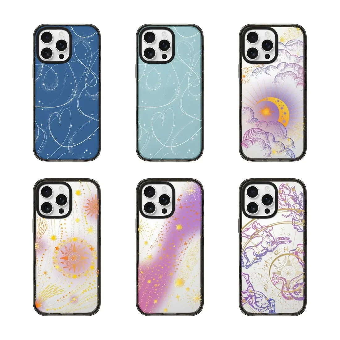 Criativo céu 2.0 acrílico borda preta magnética capa de telefone para iphone 17 16 15 14 13 12 pro max caso