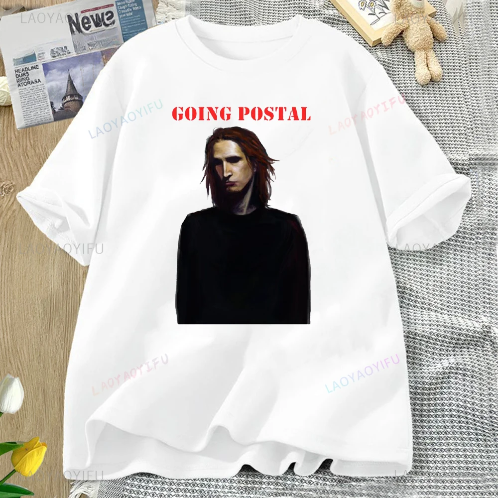 Postal Dude 2 Alien Running with Scissors Go Высококачественные хлопковые футболки Postal Dude Мужские и женские топы Ножницы Go Postal T Shirt