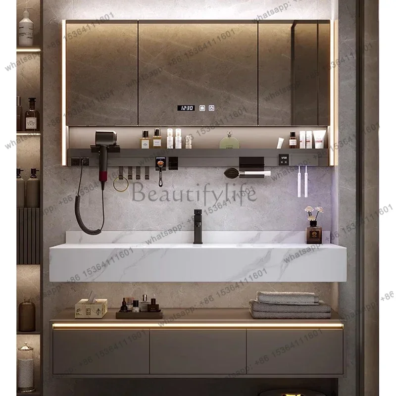 

Simplicity Bathroom Cabinet Wall-mounted Design Vanity with Sink Mirror Cabinet Fashion Home Furniture