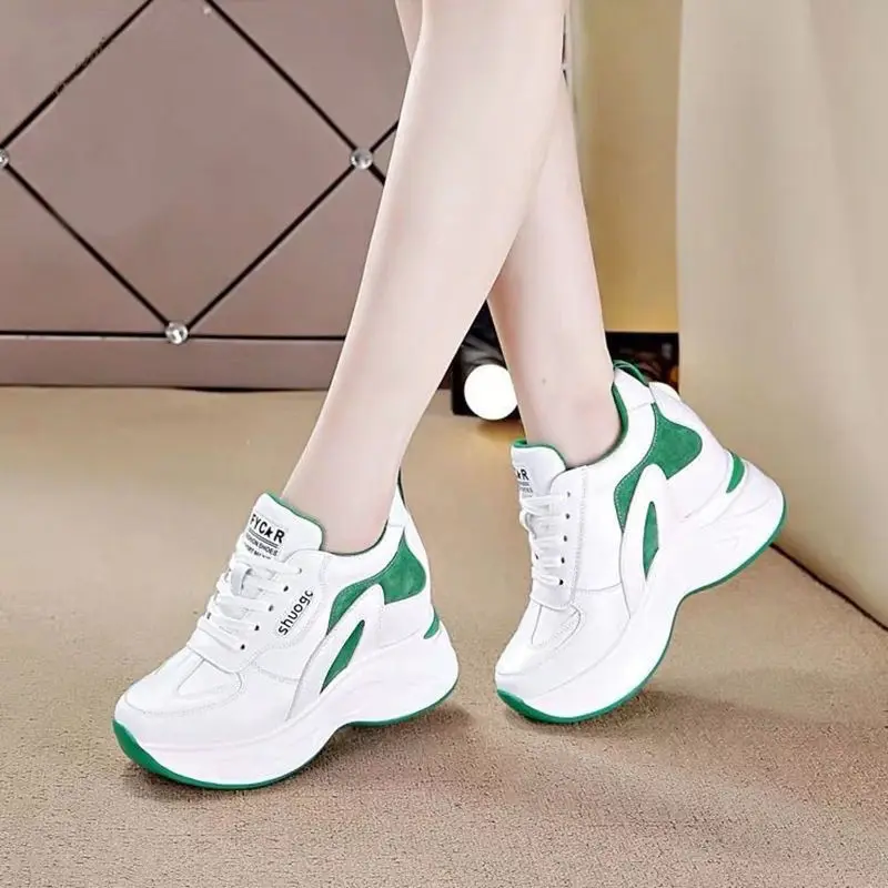 2023 New Breathable Vulcanized Shoes Women Casual Platform Sneakers Summer Thick Bottom Lace Up Large Size Canvas Casual Shoes