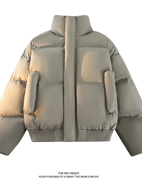 

Мужская зимняя куртка-бомбер из утолщенного хлопка, американский дизайн, повседневная верхняя одежда премиум-класса