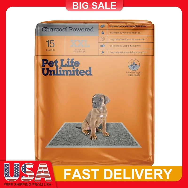 

XXL Dog Training Pads with Charcoal 15Count Super Absorbent Odor Neutralizing Puppy Potty Pads Non Slip Bottom Pet Housebreaking