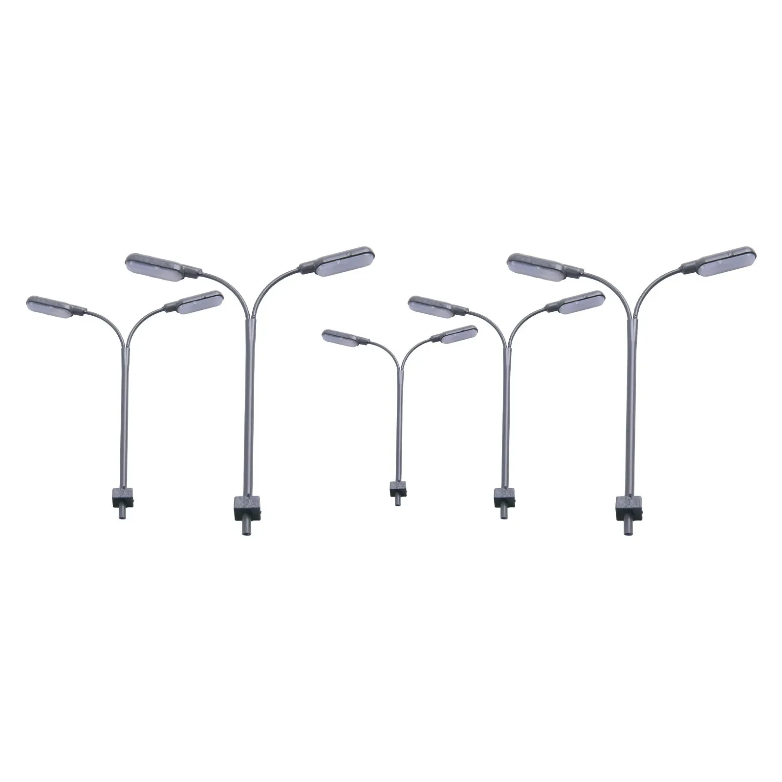 Street Lamp Model Train LED Street Lamp Set With 5pcs Steel Tube Model Platform Lights for N Scale Landscaping