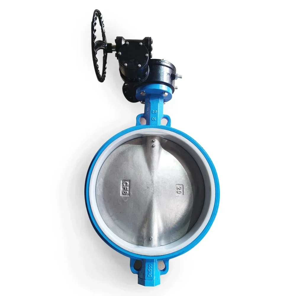 12 Inch DIN BS JIS Standard DI Body SS Disc Silicone Butterfly Valve with Worm Gear