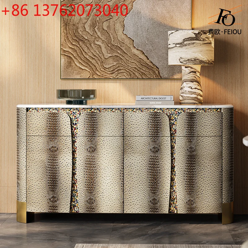 

Premium light luxury dining side cabinet Italian storage entrance shoe cabinet