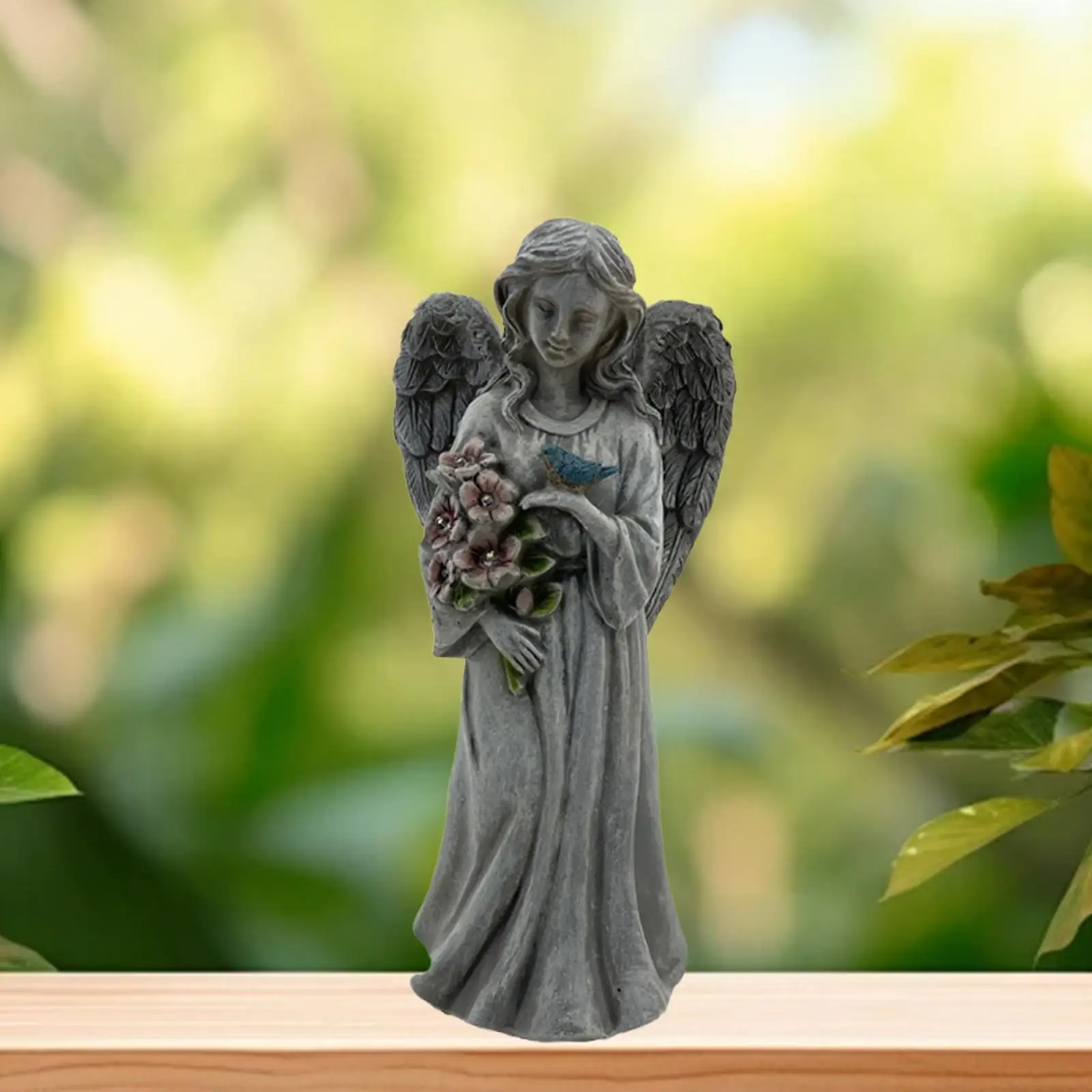 

Ангел Солнечная Садовая Статуя Свет Двор Художественный Декор для Крыльца Пейзаж Задний Двор