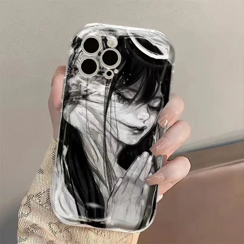 Subcultural Cyberpunk Horror Girl Abstract For iPhone Case 16 15 14 13 12 11 Pro XR XS Max 7 8 Plus Phone Shockproof Y2K Cover