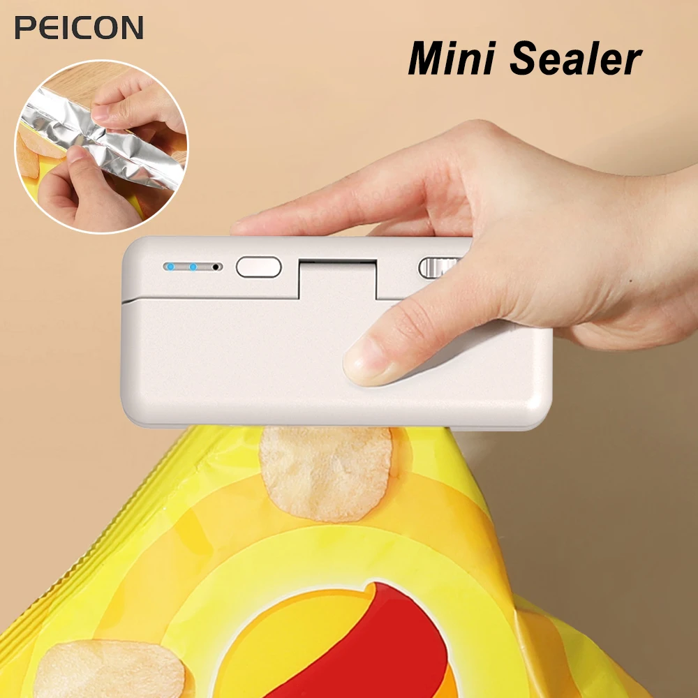 Mini Sealer Plastic Bags Heat Sealing Machine Handheld Rechargeable Food Packaging Heat Sealer Portable Thermal Bag Sealer