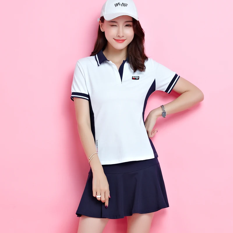 

Summer golf women sportswear short-sleeved T-shirt anti-exposure short skirt