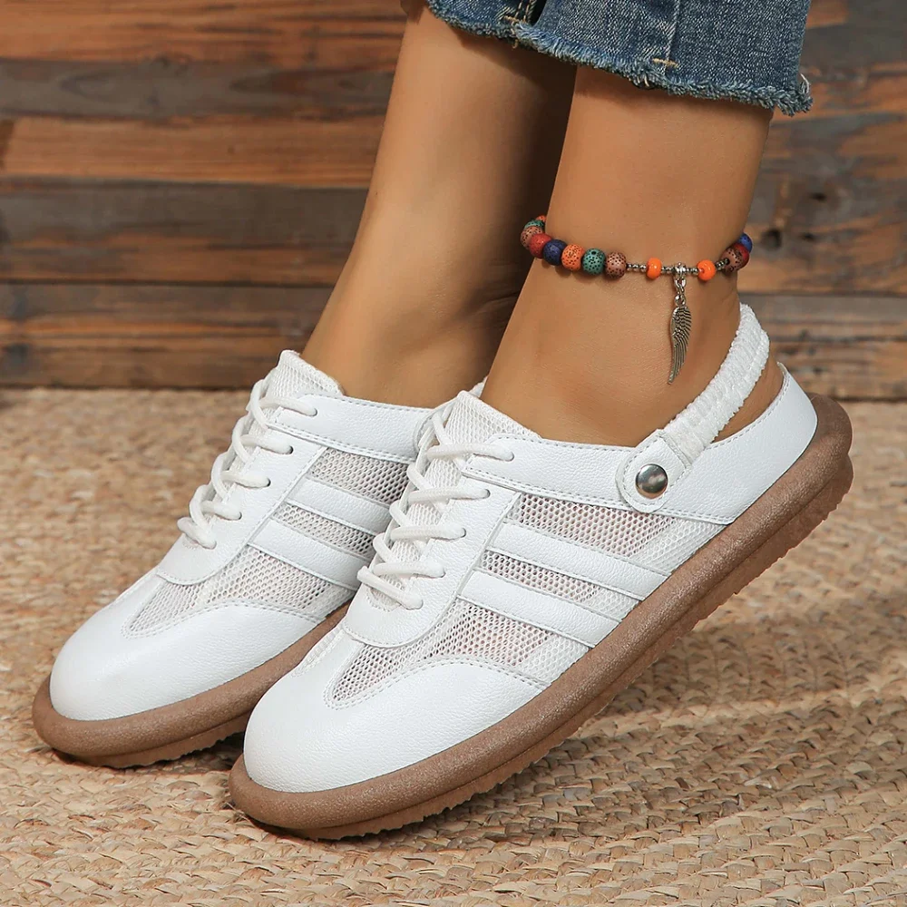 Shoes Women Summer Mesh Half Causal Sneakers Women Platform Shoes Luxury Designer Sandals Outdoor Ladies Shoes Tenis De Mujer