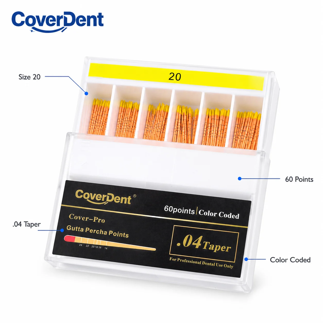 10 Boxes CoverDent Dental Gutta Points Taper 04 02 06 ProTaper with Line Guttahanger Gutapercha Dental Endodontic Materials