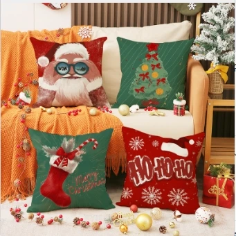 Fundas de almohada con decoración navideña de 45x45cm, juego de 4, almohadas navideñas para decoración del hogar, cojines