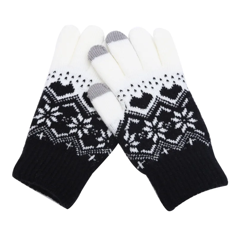 New Winter Thicken Warm Gloves For Men Women Students Cute Cat Knitted Touch Screen Mittens Outdoor Cycling Skiing Gloves