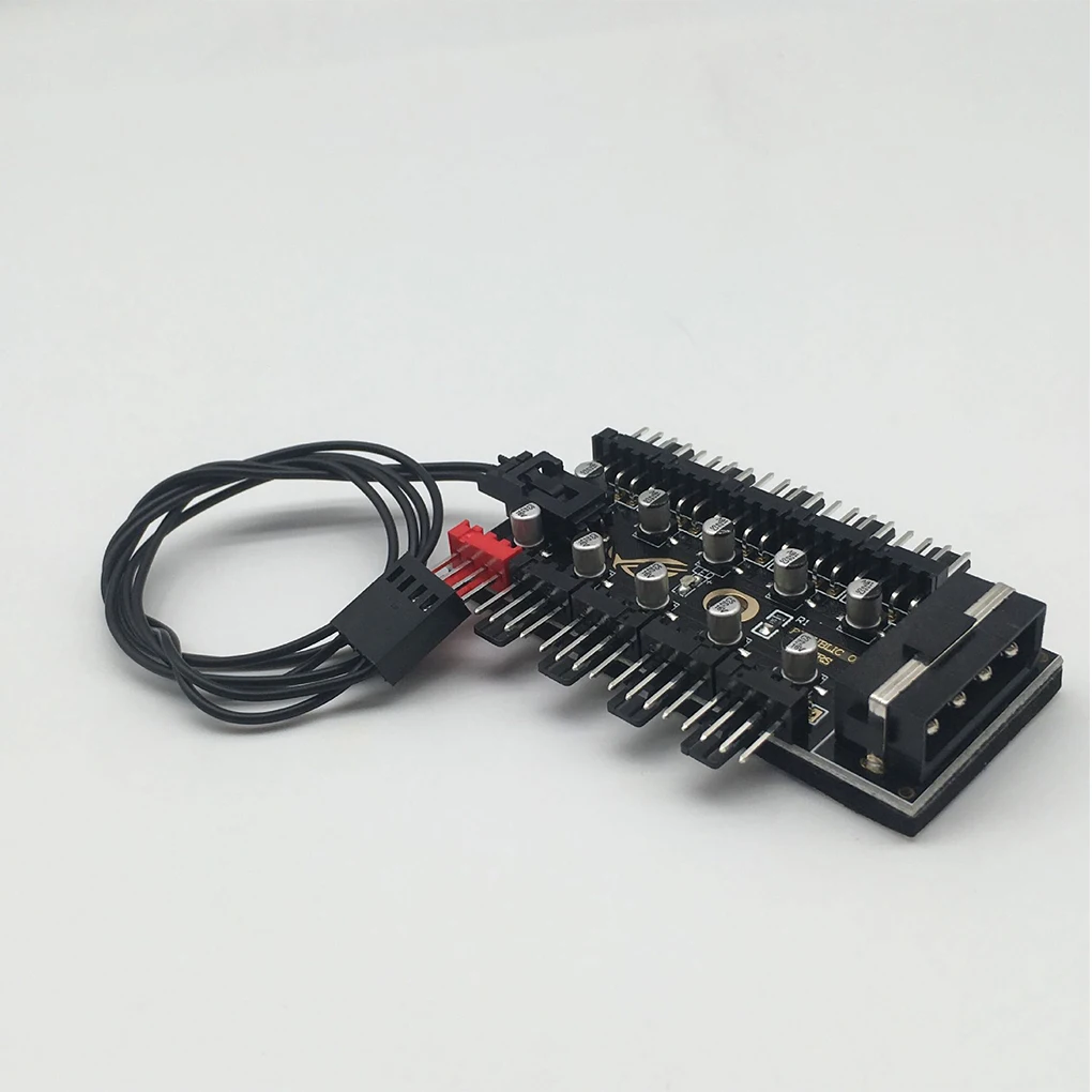 Computer Cooling Fans Hub Temperature Controller Adapter Extension Splitter