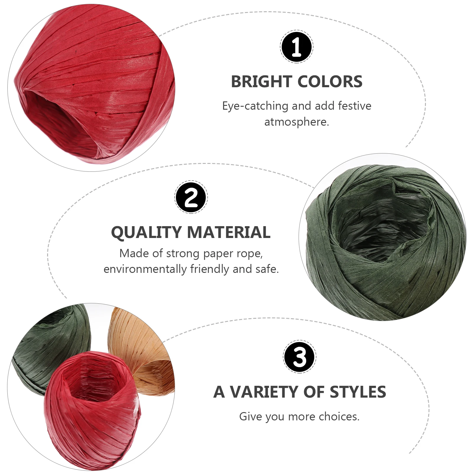 

6 Rolls Paper Cord Raffia Twine Rope Christmas Bulk Gifts Wire Bows Decor Kraft DIY Paper Packing Rope Gift Packing Ribbon