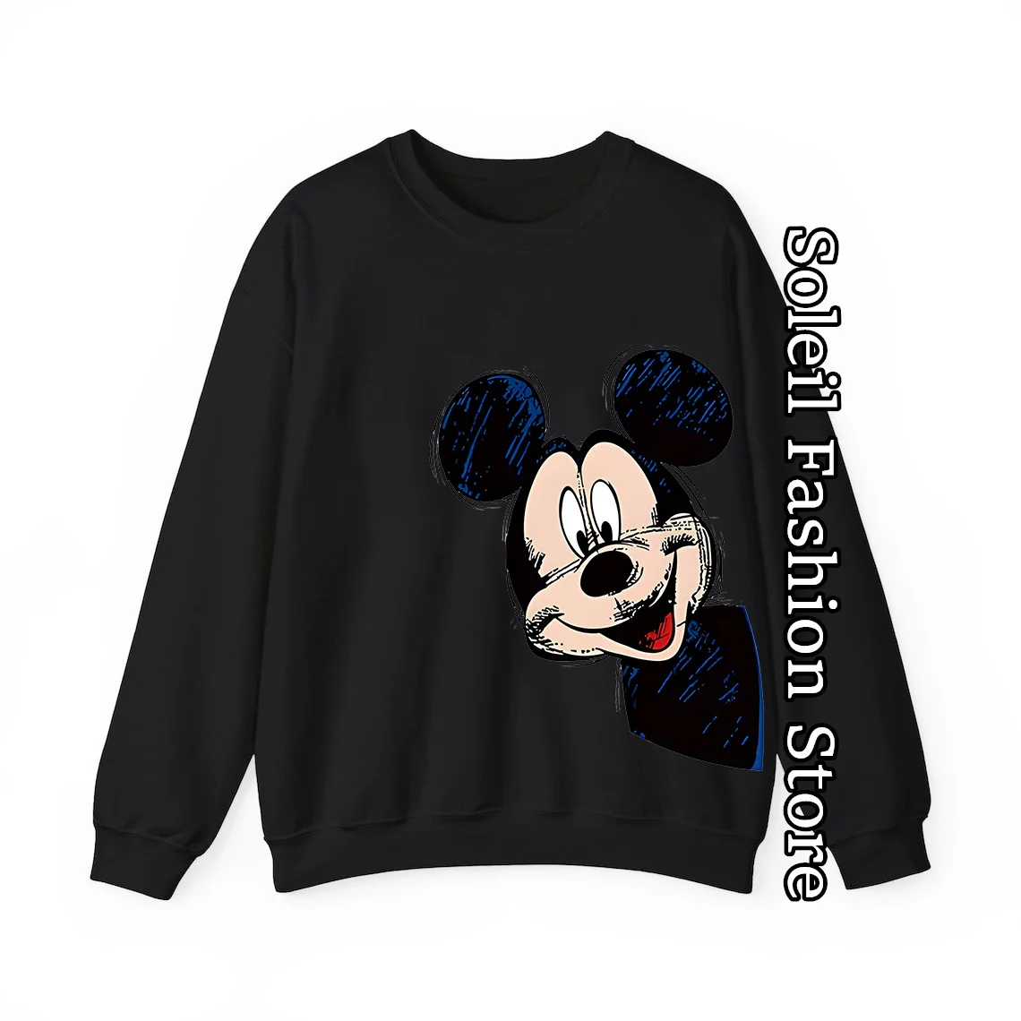 Mickey Mouse Sweatshirt Women Fashion Disney Cartoon Pullover Trendy Coat Long Sleeve Crewneck Clothing Daily Casual Outfit