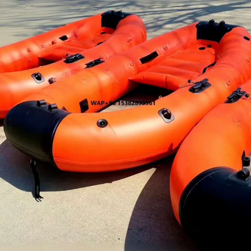 

New Professional 2 Person air Mat Floor Fishing Inflatable Boat with Motor SIZE 235 CM